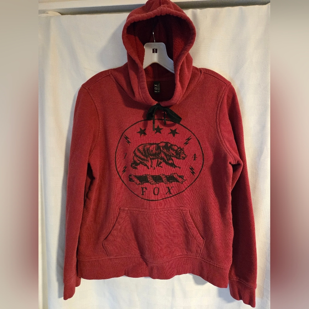 Fox Maroon Hooded Sweatshirt - Picture 1 of 3